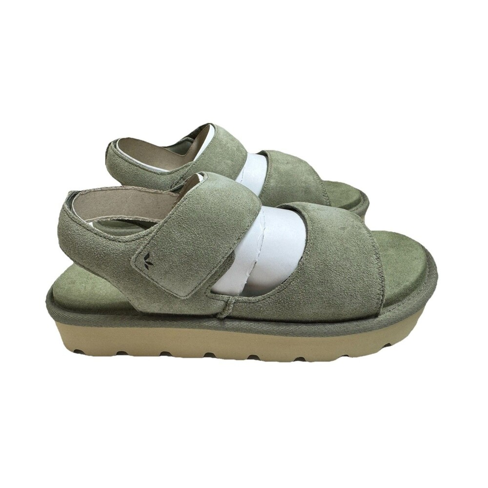 Koolaburra by UGG Tizz Suede Platform Chunky Sandals Limewash Green Women’s 11